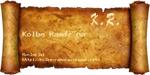 Kolbe Ramóna névjegykártya